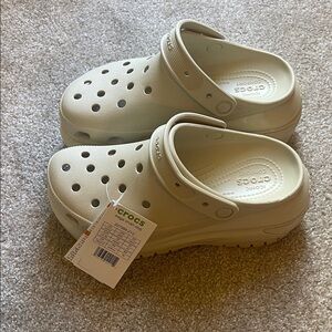 CROCS Mega Crush Clogs in Light Beige